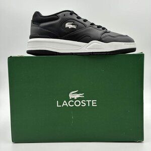 Lacoste Lineshot 224 2 SMA Black White Mens 10 Leather Sneakers 748SMA0025